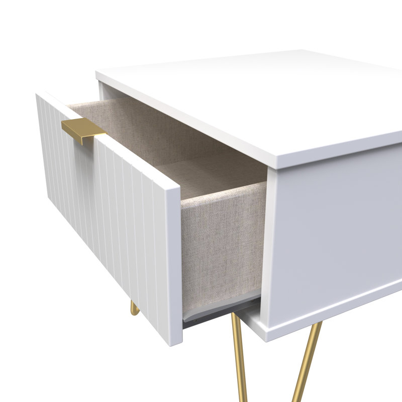 Baudelia 45 cm W Bedside Table, White
