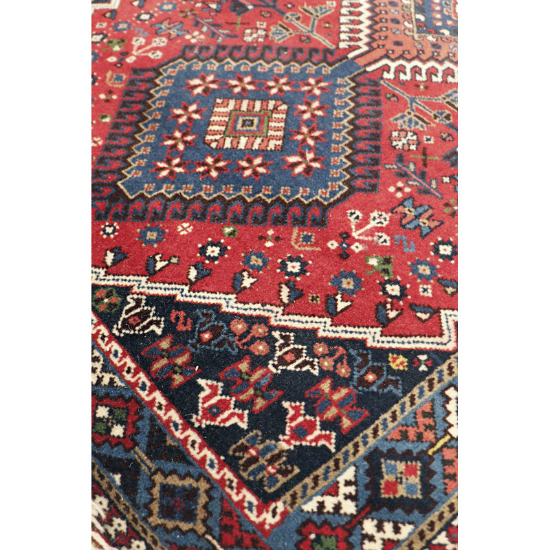 Tapis rouge / bleu en laine Yalameh