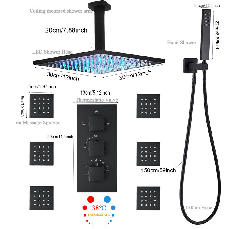 Ensemble de robinet de douche thermostatique