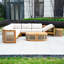 Ensemble de conversation modulaire pour 6 personnes avec coussins et table basse Acacia