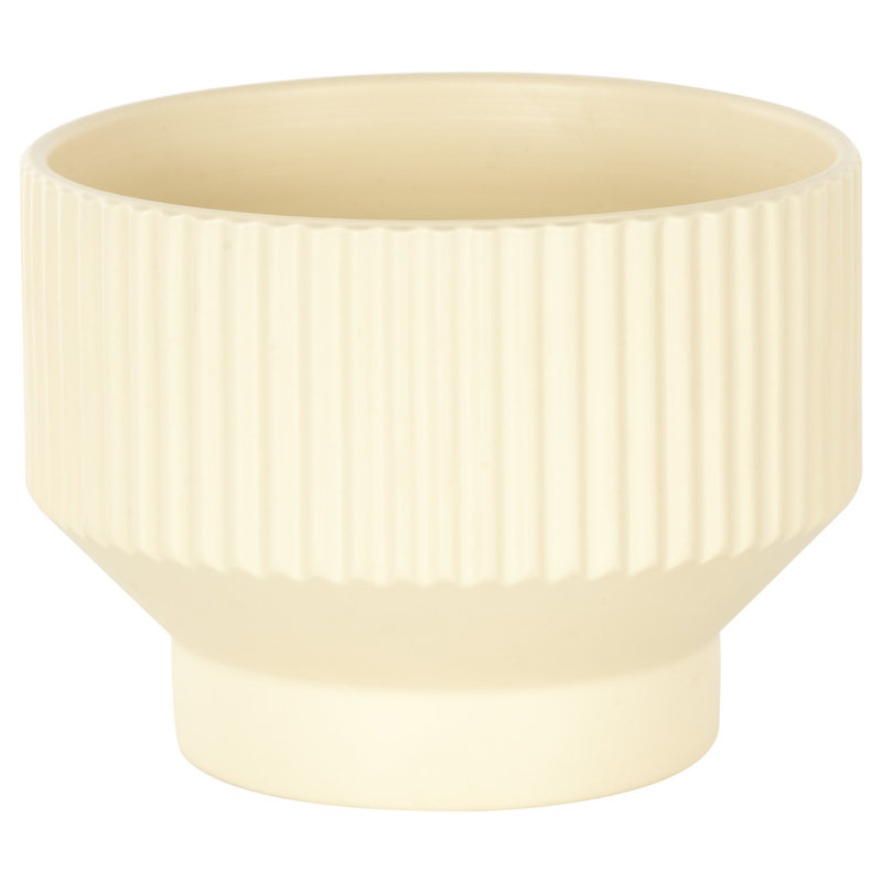 Cream Ceramic Round Planter Set of 3