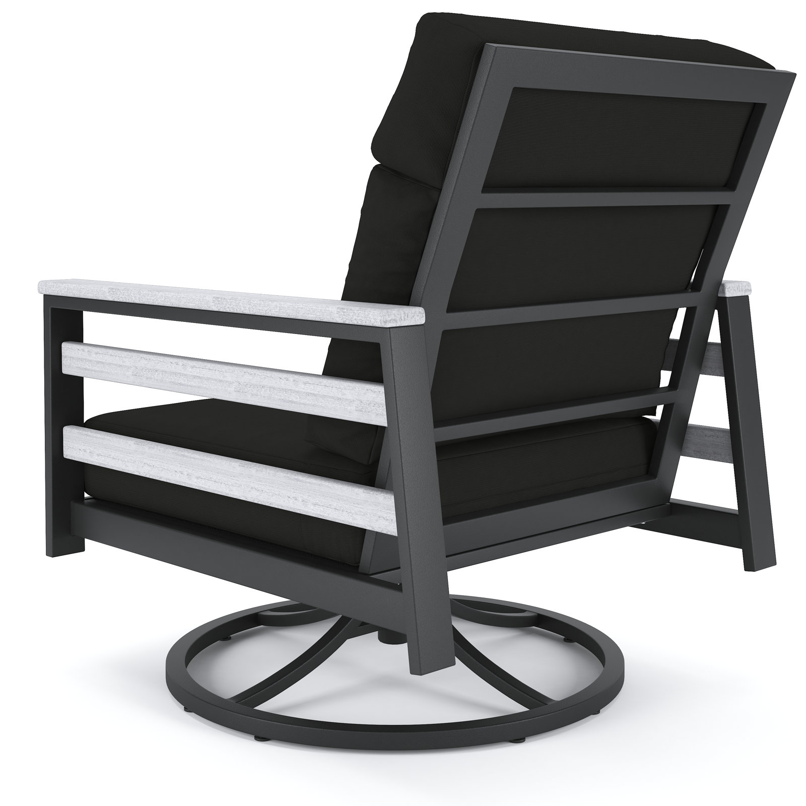 Townsend Sunbrella® Swivel Patio Lounge Chair, White, Canvas Black