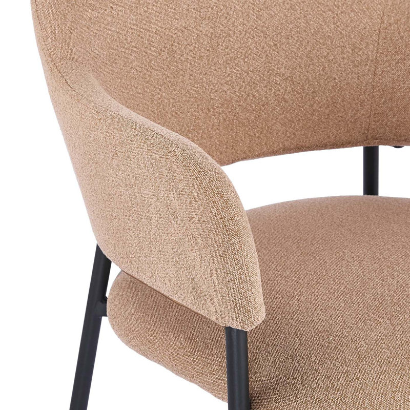 Candice Set of 2 Fabric Dining Chairs, Burnt Orange