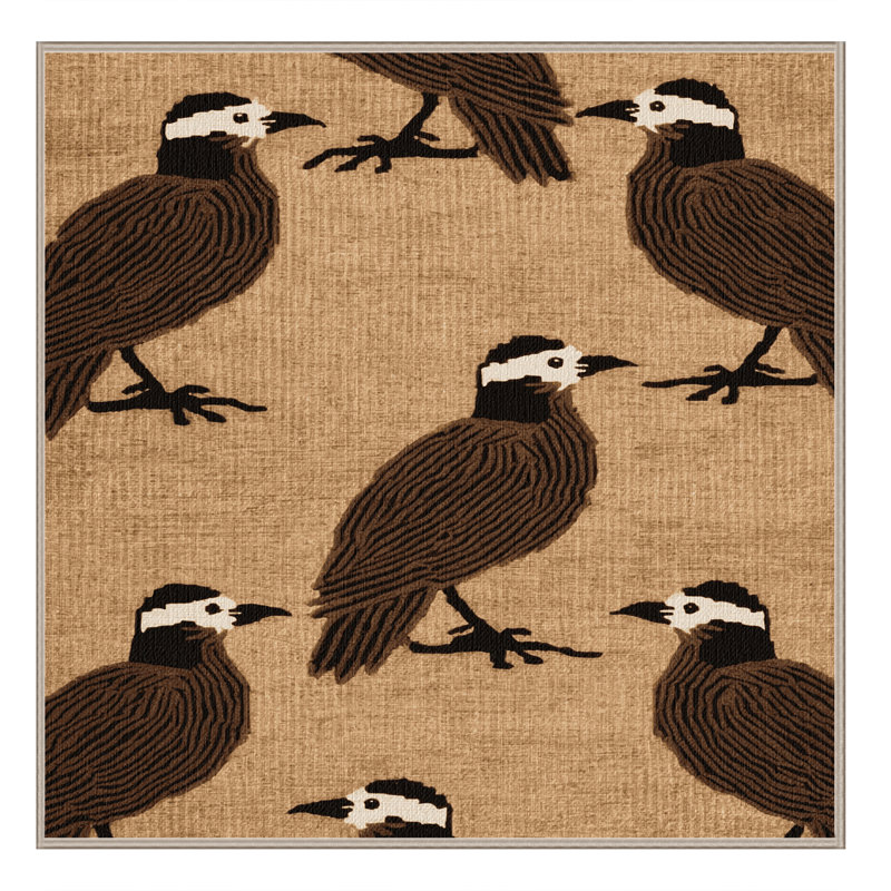  Tapis lavable brun Noddy Birds, Carré 5 pi