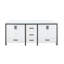 Meuble-lavabo double avec comptoir en quartz blanc-124705429