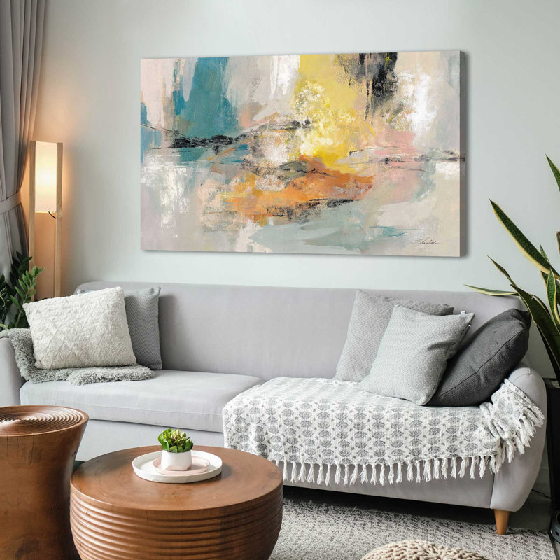 «Seaside Ambience» par Silvia Vassileva - Peinture, H 36 po x l 60 po x P 1,5 po, Toile tendue