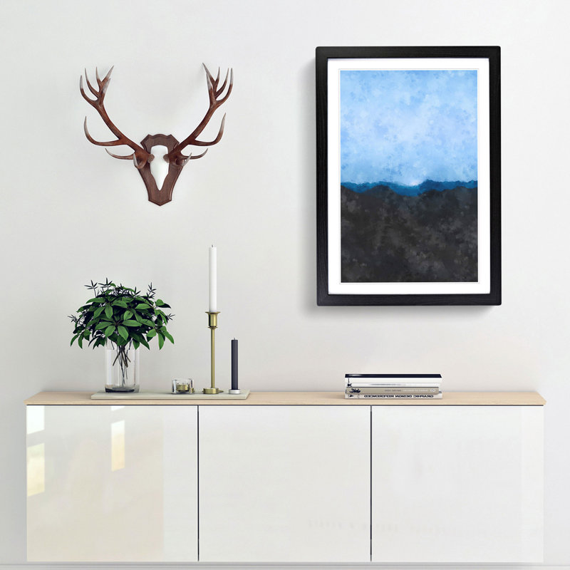 Mountains In Lappach Italy - Single Picture Frame Painting on MDF, Black Framed, 63cm H x 45cm W x 2cm D