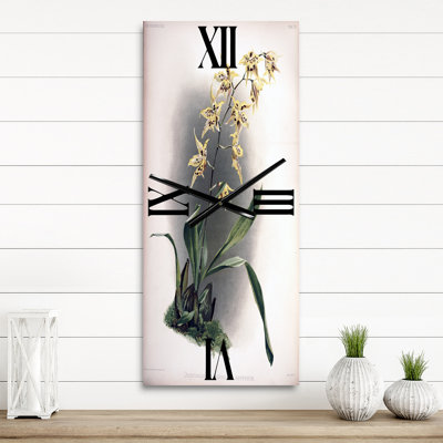 Orchidée rétro - horloge murale traditionnelle