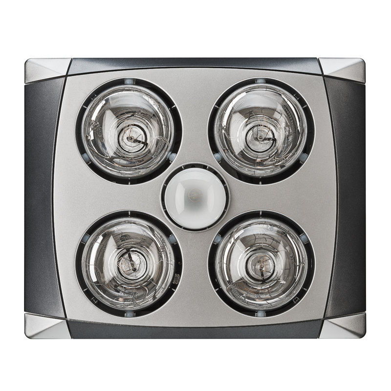 Ventilateur de salle de bain 90 CFM avec chaufferette et éclairage, Blanc