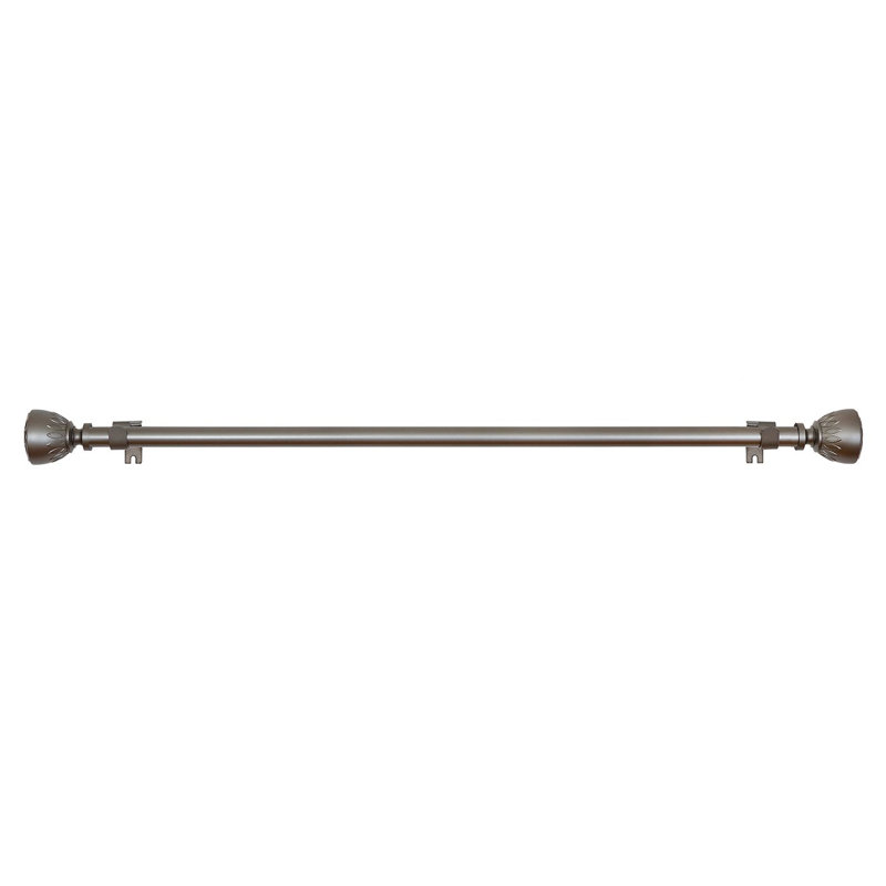 Tringle à rideaux simple Lucrece Simple Elegance Metallo, 66 po à 120 po