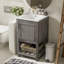 Meuble-lavabo compact avec lavabo en céramique élégant et rangement intelligent