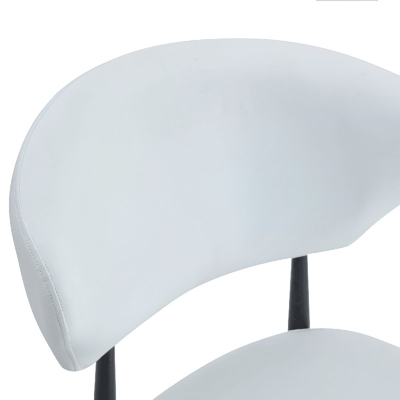 La chaise de salle à manger blanche minimaliste ergonomique, avec un dossier incurvé pour une conception confortable, libère une nouvelle position assise confortable et minimaliste. Un ensemble de 4 est disponible en noir et blanc.