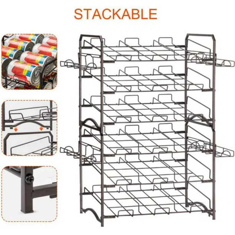 Rebrilliant Condreay 3 Tier Stackable Metal Can Organizer, Free Standing Can  Storage Dispenser with Side Rack, in Bronze