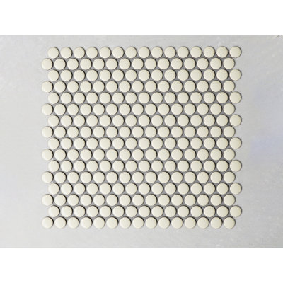 Glossy Penny Round 12x12 Mosaic Tile Porcelain for Wall & Floor tile (set of 20)