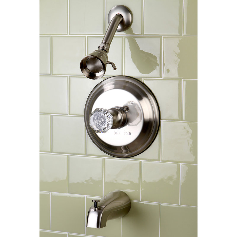 Kingston Brass Celebrity Single-Handle Pressure Balanced Tub and Shower Faucet, Brushed Nickel