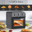 Combo four grille-pain à friteuse à air (13 pte) - La circulation d'air chaud à 360 ° permet une cuisson saine sans huile, un four de comptoir à convection multifonctionnel en acier inoxydable avec temps et température réglables