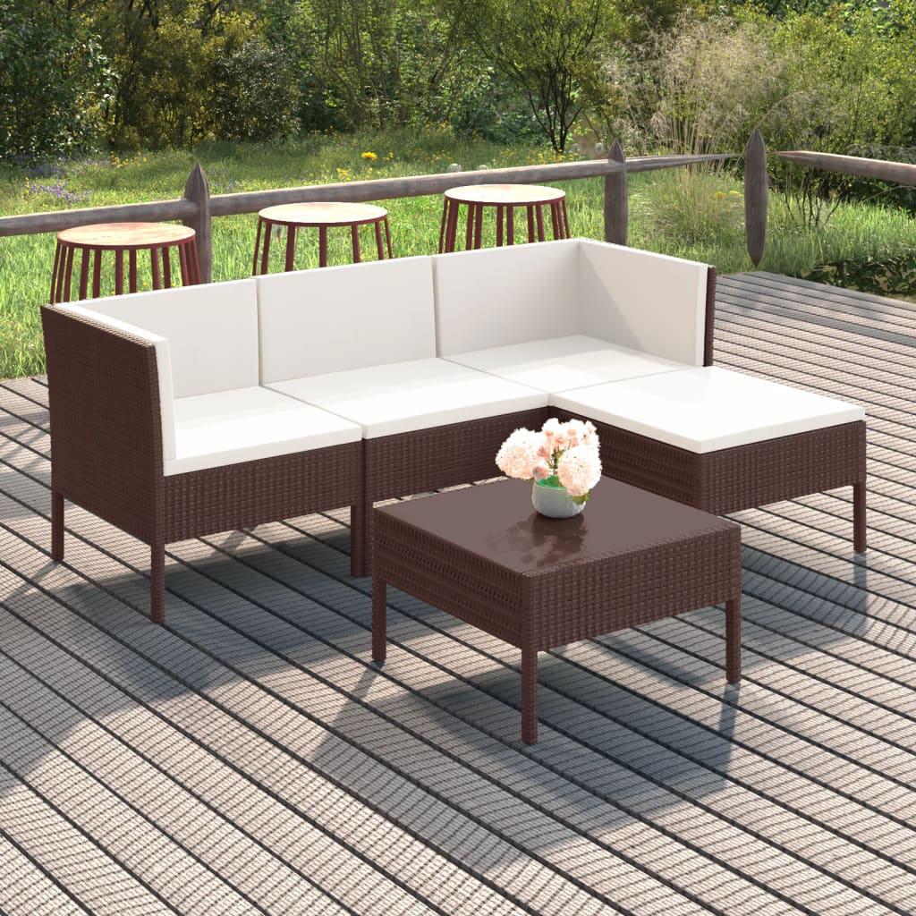 4-Sitzer Lounge-Set Jeslie aus Polyrattan mit Poster