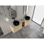 Meuble-lavabo mural avec lavabo d'art en céramique et 1 tablette de rangement, 4 portes à fermeture douce-41013440-41013454