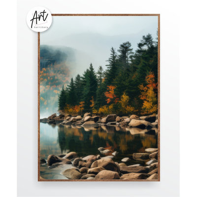 Parc national de l'Acadie, ensemble de 3 très grandes affiches aquarelles, montagnes, art mural sur toile