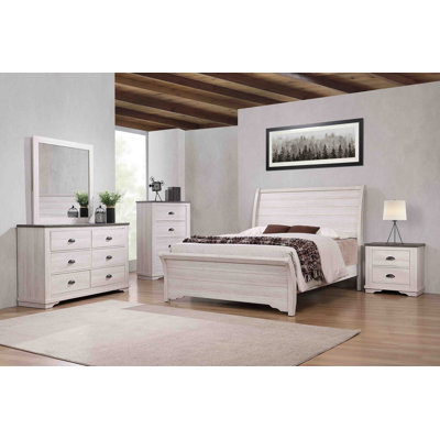 Ensemble de chambre à coucher avec lit-bateau Ermel 5-1_Brianne