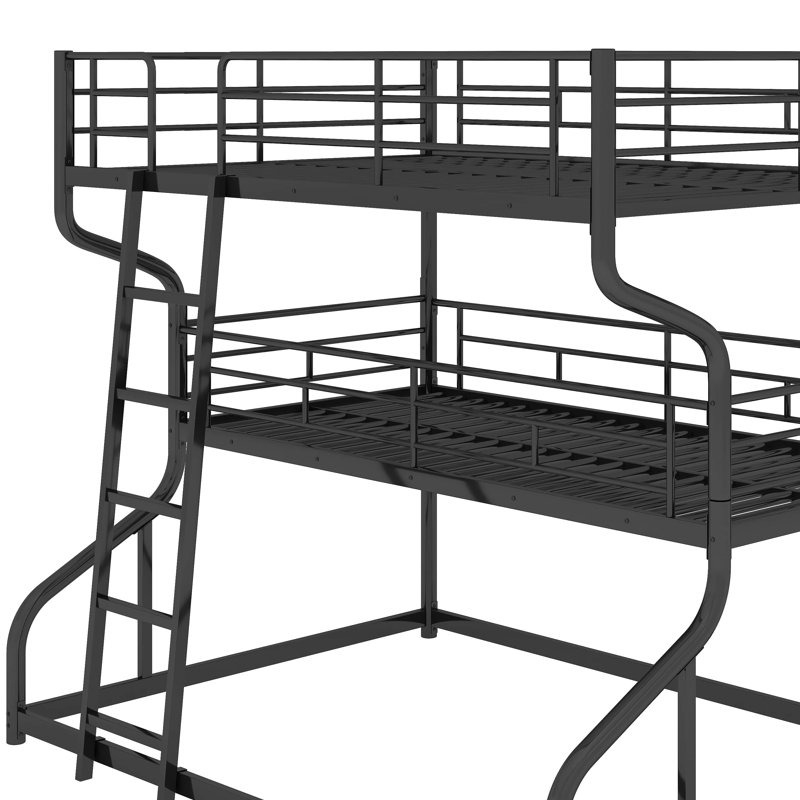Algertha Bunk Bed with Built-In Ladder, Black