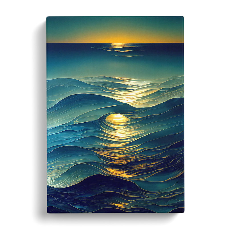 Seascape Painting Glass - Wrapped Canvas, 50cm H x 35cm W x 3cm D
