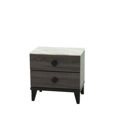Nightstand In Dark Gray (Rustic Accents)