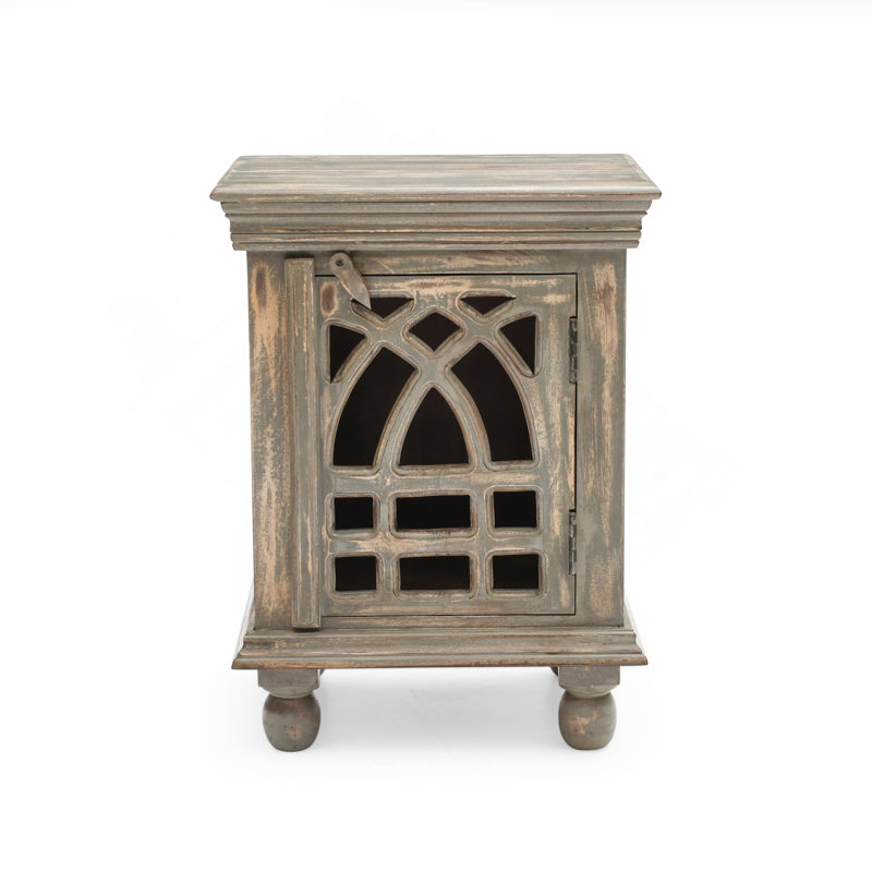 Table de chevet en bois gris antique