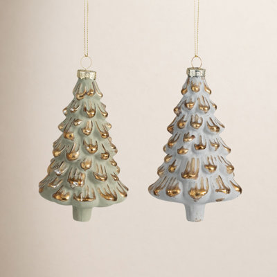 Gilded Elegance 5.25'' Glass Holiday Shaped Ornament