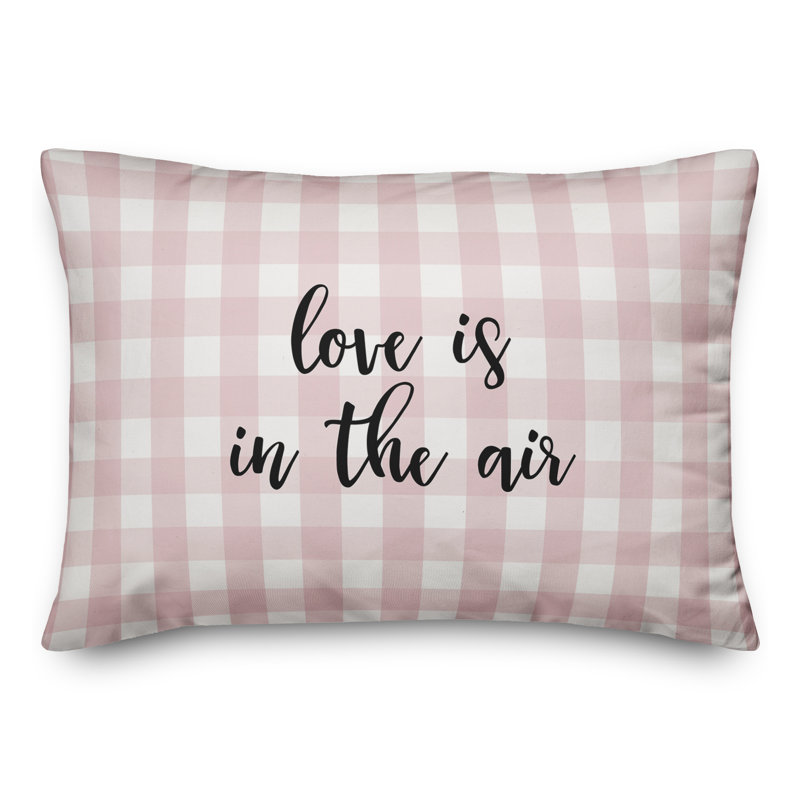  Coussin "Love is in the air", Noir / Rose