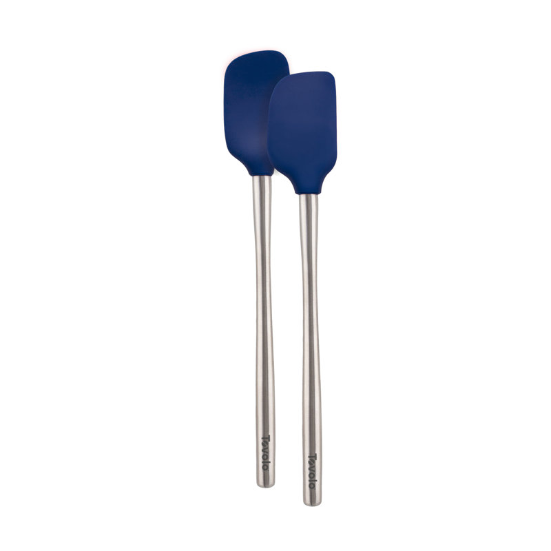 Tovolo Flex-Core Stainless Steel Handled Mini Spatula & Spoonula Set, Kitchen Utensil Set Of 2, Heat-Resistant & BPA-Free Silicone Turner Heads, Safe For Cast Iron & Cookware Dishwasher-Safe