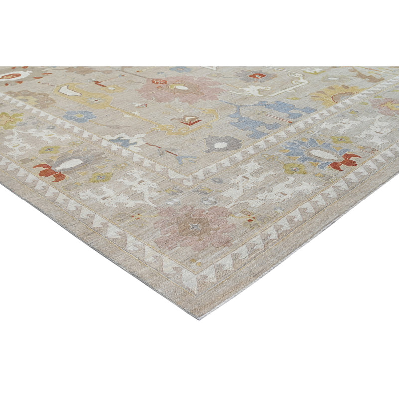 Tapis beige noué à la main de haute qualité