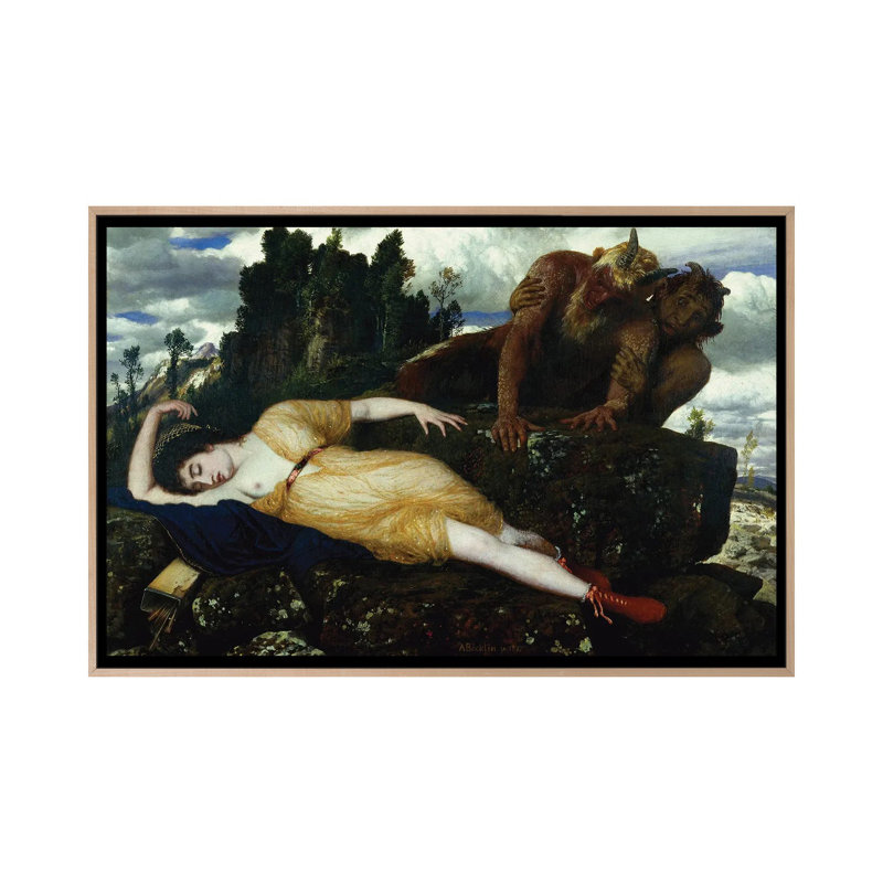 «Sleeping Diana Watched By Two Fauns» - Google Art Project - impression d'art mural - toile encadrée, H 48 po x l 32 po