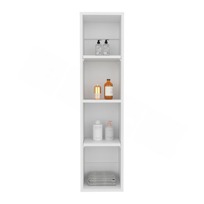Cale Wall Cabinet, 4 Shelves, White