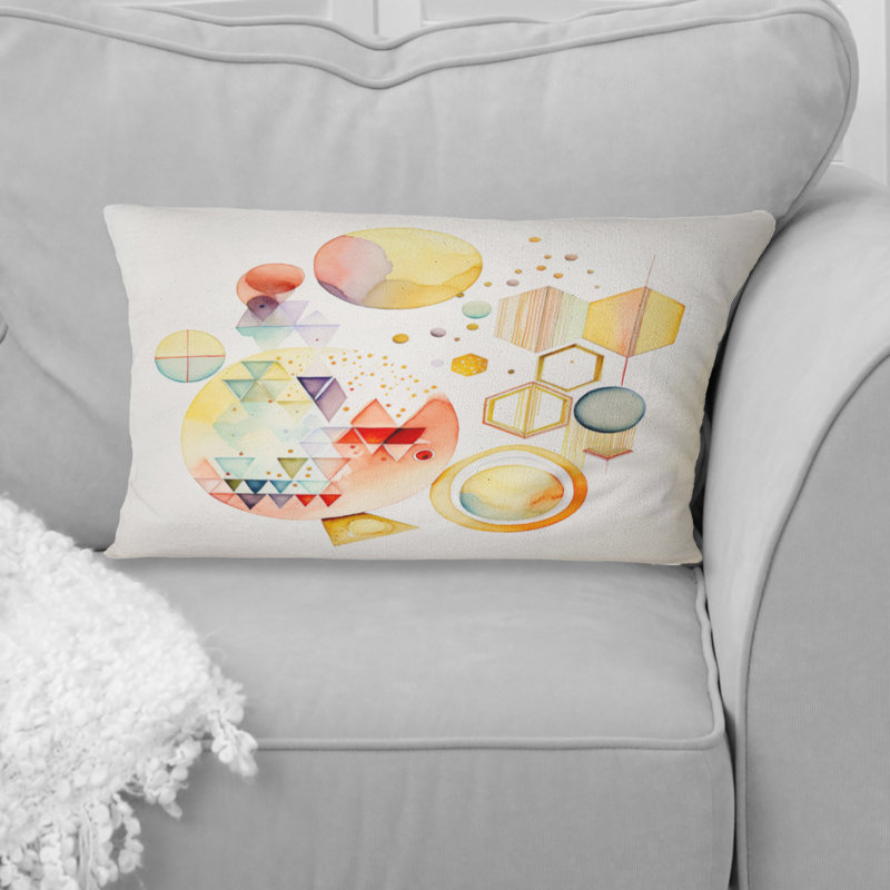 Multi-Color Multi Shape Abstract I - Abstract Geometric Printed Throw Pillow