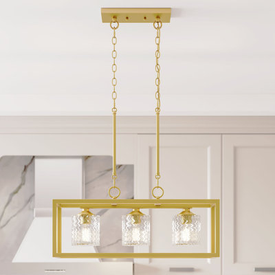 3 - Light Kitchen Island Rectangle Chandelier