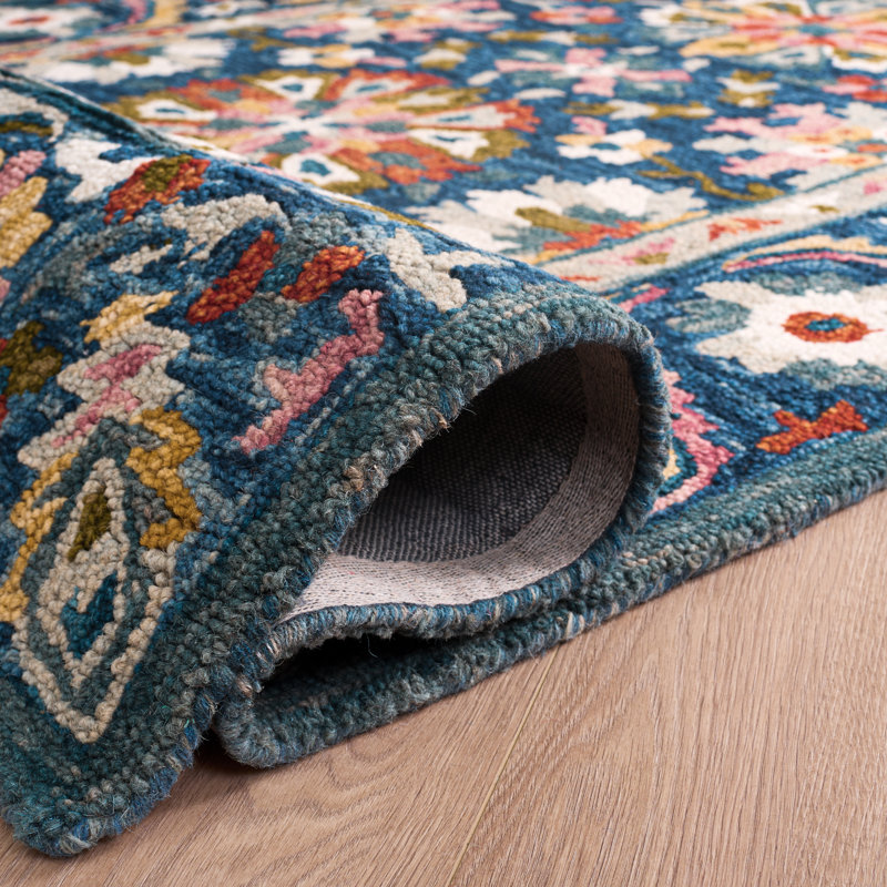 Oriental Hand Tufted Wool/Cotton Area Rug in Green/Blue/Orange/Yellow/Pink/Ivory, Rectangle 10' x 14'
