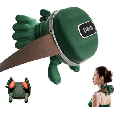 4D Shiatsu Massager With Heating & Infrared For Neck, Shoulder, Back, Arm And Leg - Wireless, Green, Led Display, Portable Massage Pad