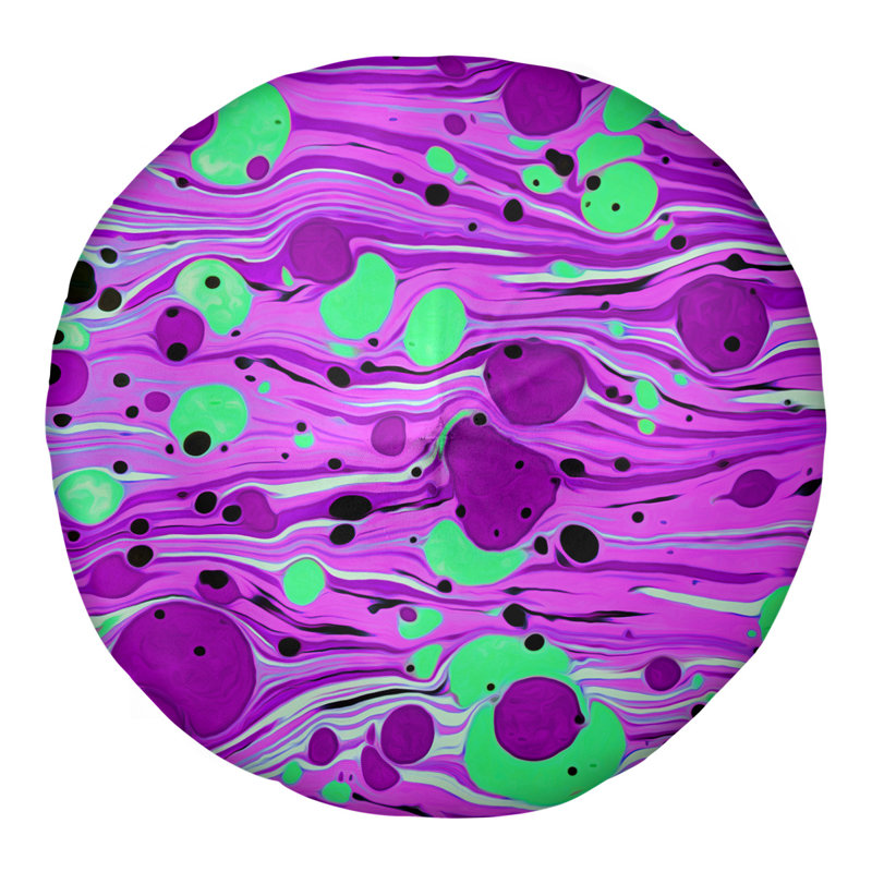 Coussin de plancher tourbillons, 26 po x 26 po, Mauve / Vert