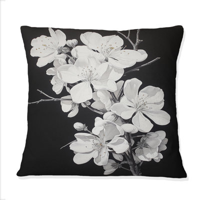 Pomme de fleur monochromatique Elegance XXVI - coussin décoratif imprimé fleur de pomme