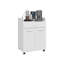 Chariot de cuisine, 2 portes, 1 tiroir, 4 roues, 2 tablettes, blanc