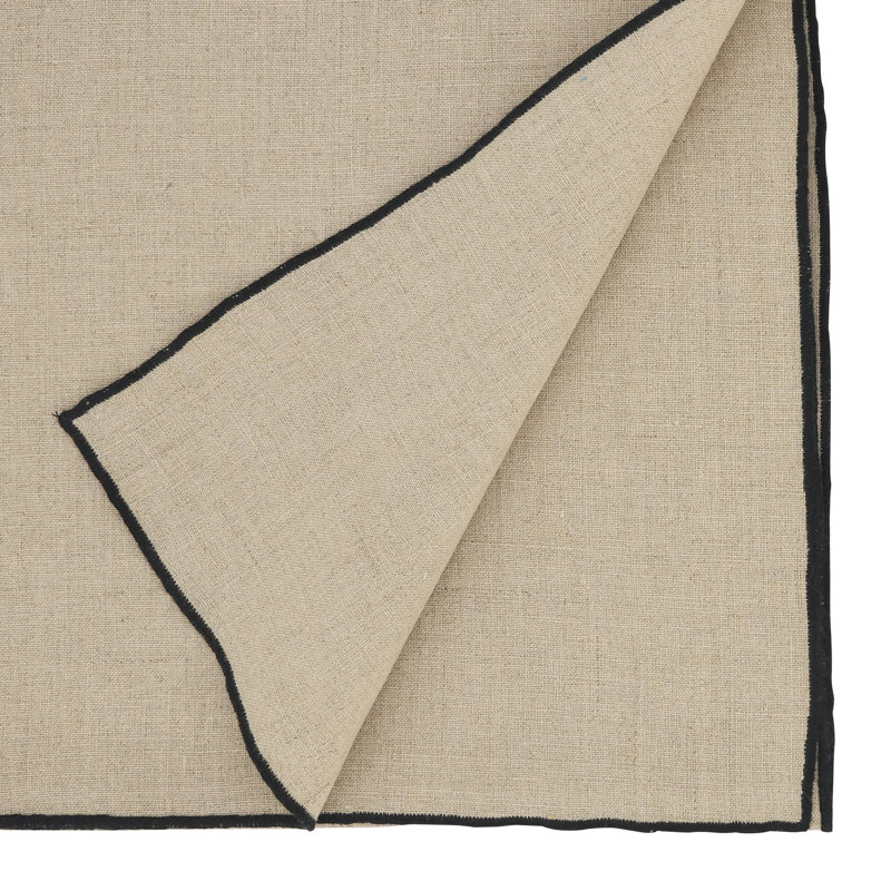 Riggs Dining Linens, Black/Natural