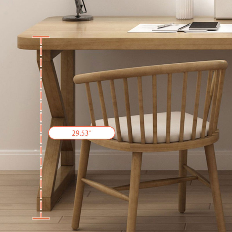 Burlywood Rectangular Solid Wood desks, 29.53" H x 62.99" W x 23.62" D