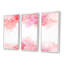 Abstrait fleurs roses éclaboussures II - ensemble d'art moderne sur toile encadrée moderne de 3-448107079-448107067