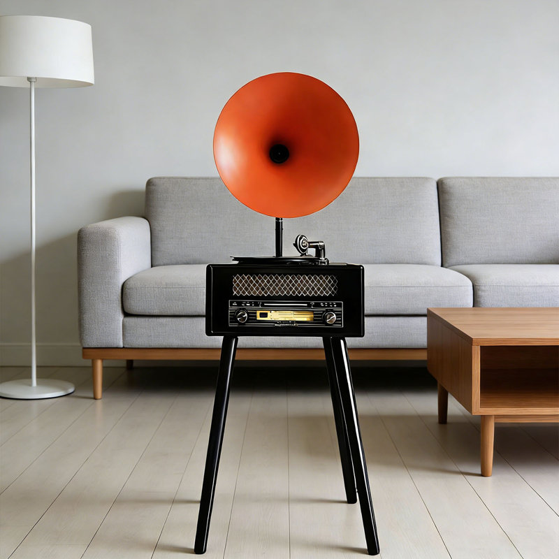 Tourne-disque rétro avec haut-parleur Bluetooth intégré