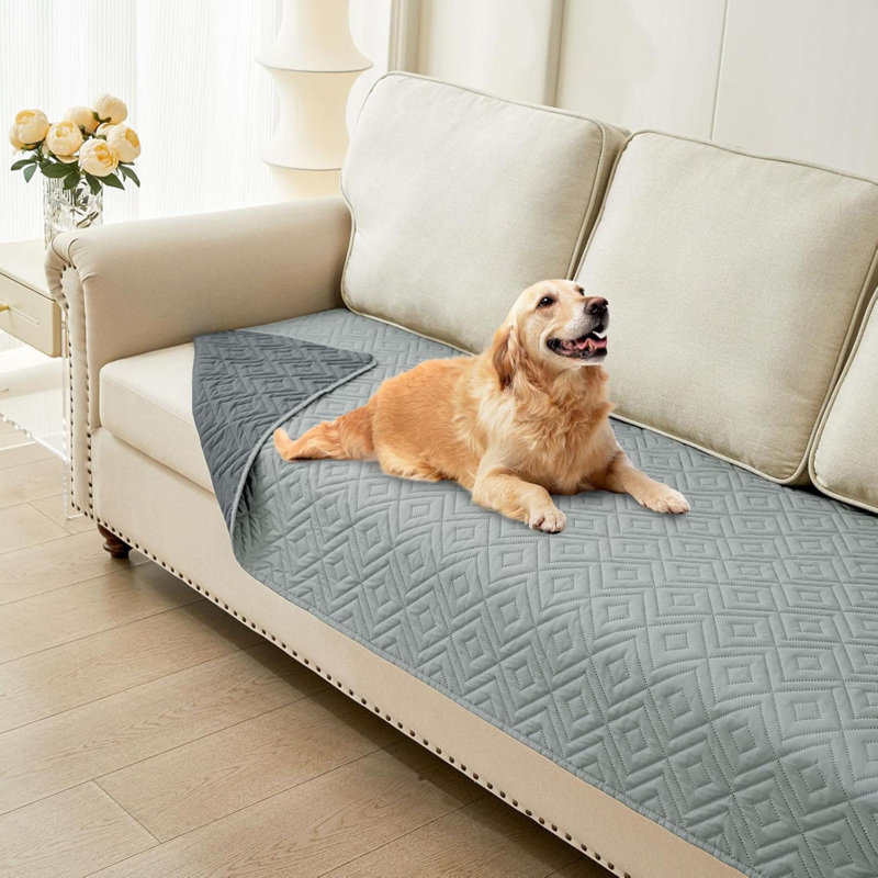 Couverture imperméable pour chien, couvertures moelleuses pour lit pour chien, housse de canapé imperméable pour chien lavable, housses de canapé réversible pour animal de compagnie (30 po x 70 po, gris / gris foncé)