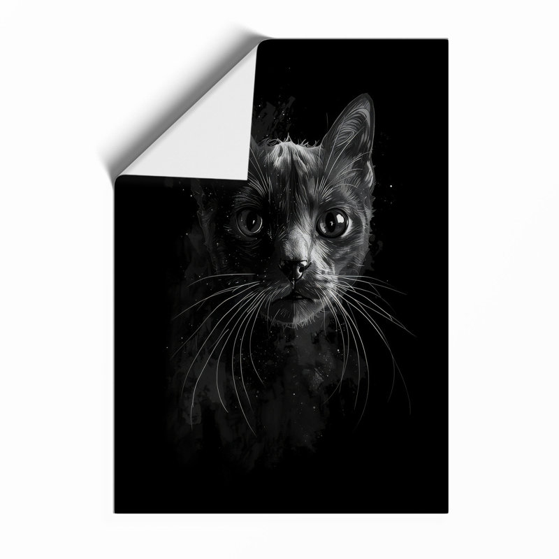 Cat's Luminous Gaze Modern - Print, Unframed, A4 - 29.7 x 21.0 cm