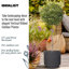 Concrete Effect Frostproof Outdoor Plant Pot, Garden Flower Pot, Cylinder Round Garden Planter with Drainage Holes, Outdoor Planter with Ribbed Pattern-93635350-93635348