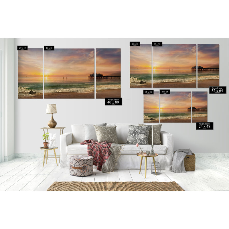 Photo multi-pièces sur toile, "a day" , une photo de qualité supérieure, H 24 po x l 48 po x P 1,5 po