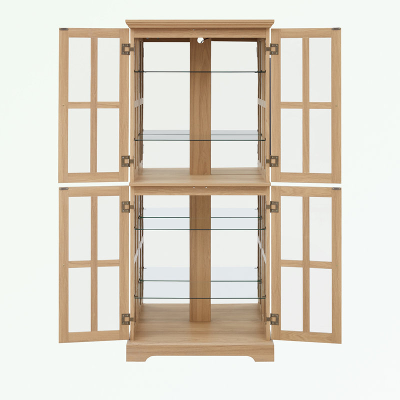 68.7"H LED Curio Display Cabinet, Natural